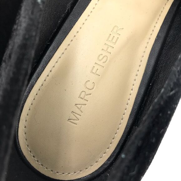 Marc Fisher Black Velvety Kneel Pearl Embellished Pointed Toe Slip On Loafer - Picture 16 of 16